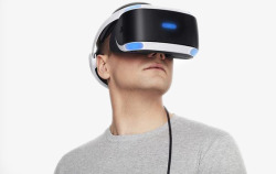 戴VR眼镜的虚拟现实体验高清图片