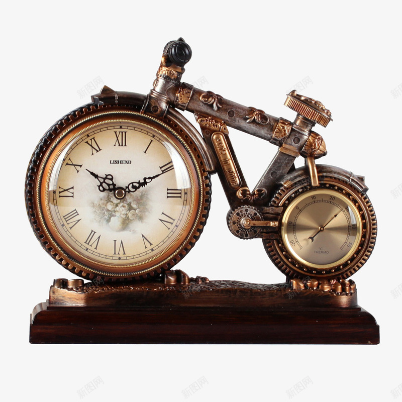 自行车造型时钟png免抠素材_新图网 https://ixintu.com 复古 摆件 时钟 自行车造型 装饰品