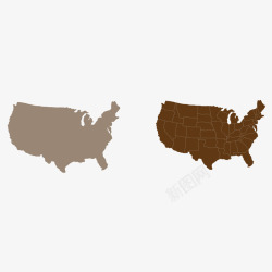 灰色美国地图素材