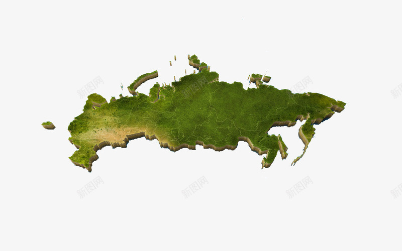 俄罗斯地图png免抠素材_新图网 https://ixintu.com 俄罗斯 创意 地图 绿色 草地