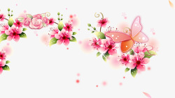 粉色淡雅温馨花朵节日素材