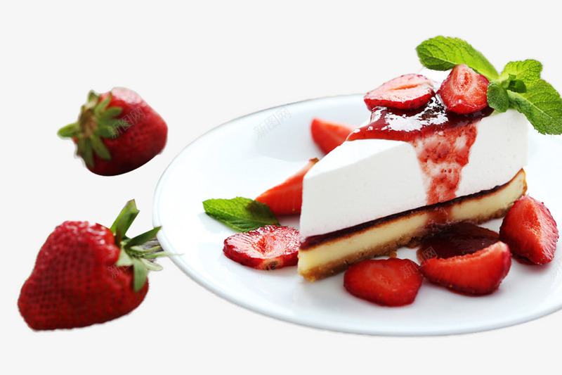 草莓甜点蛋糕png免抠素材_新图网 https://ixintu.com 下午茶 产品实物 西餐 食品