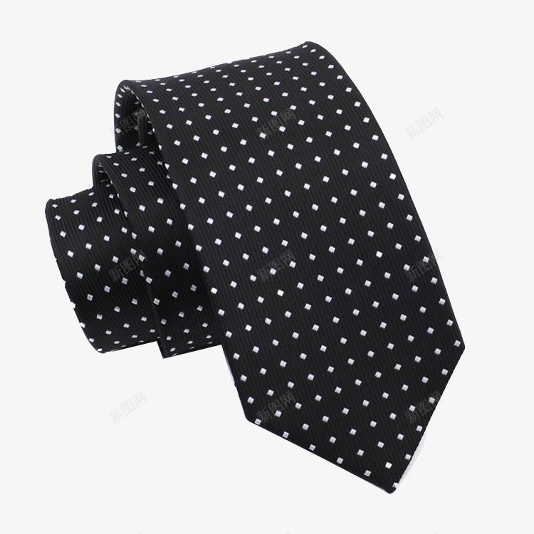白色波点黑色领带png免抠素材_新图网 https://ixintu.com 产品实物 休闲 正装 男士 白色波点 领带