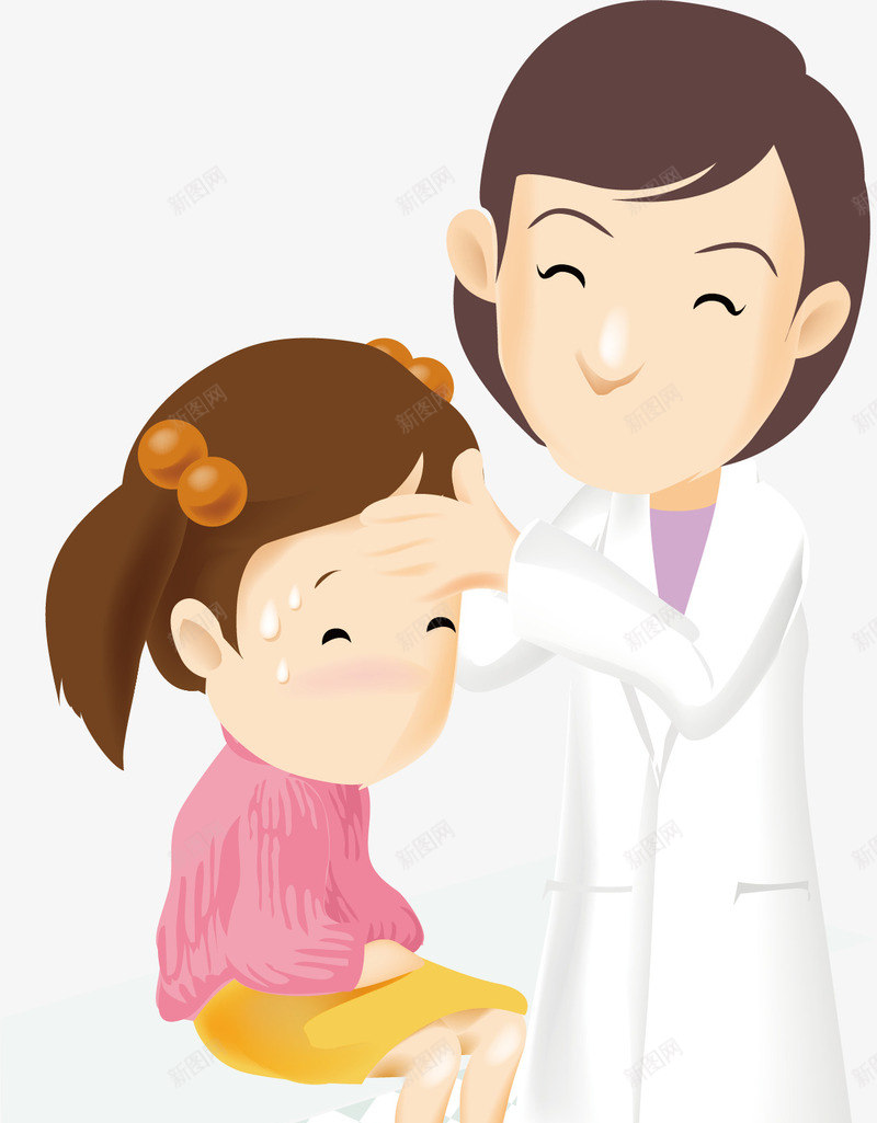 发烧的孩子png免抠素材_新图网 https://ixintu.com png元素 卡通 发烧 护士 漂亮护士 远程医疗
