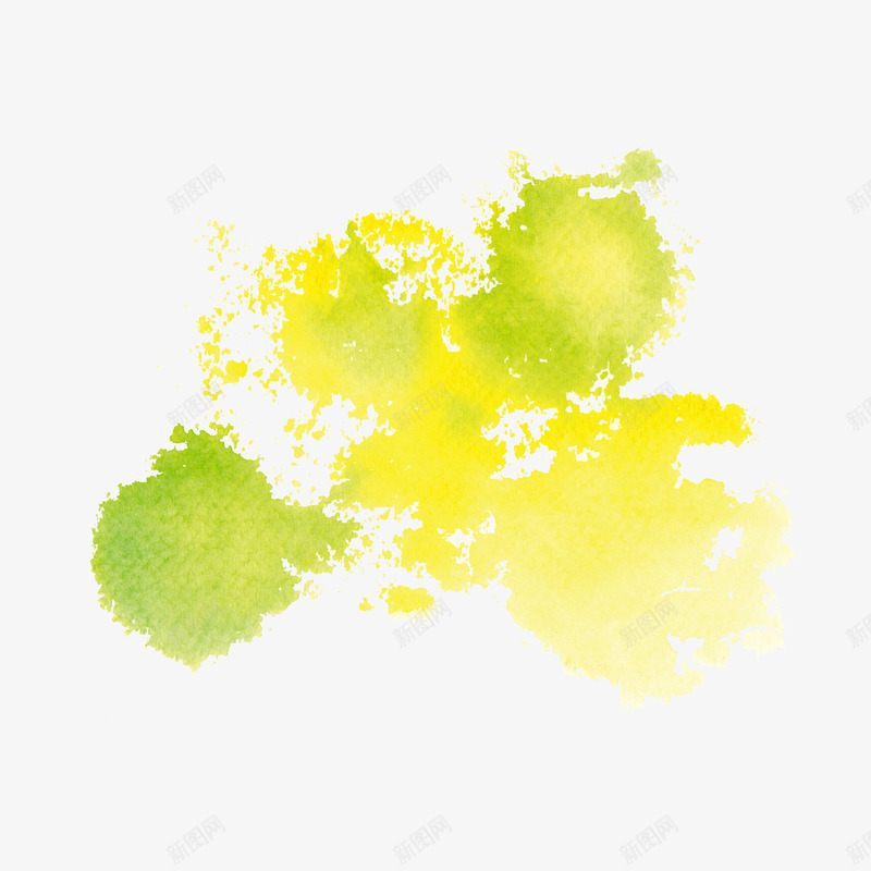 彩色墨染png免抠素材_新图网 https://ixintu.com 墨染 墨点 嫩绿色 黄色