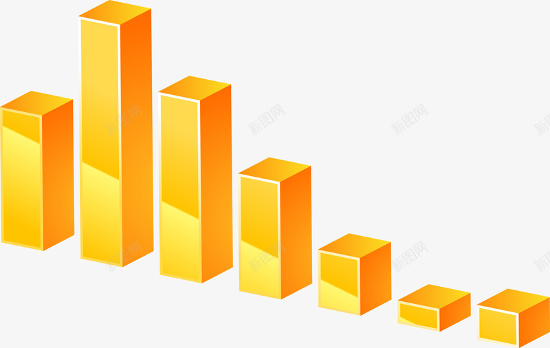 黄色条形图png免抠素材_新图网 https://ixintu.com 几何图 几何立方 数据图 条形图 立方 立方体 立方图形