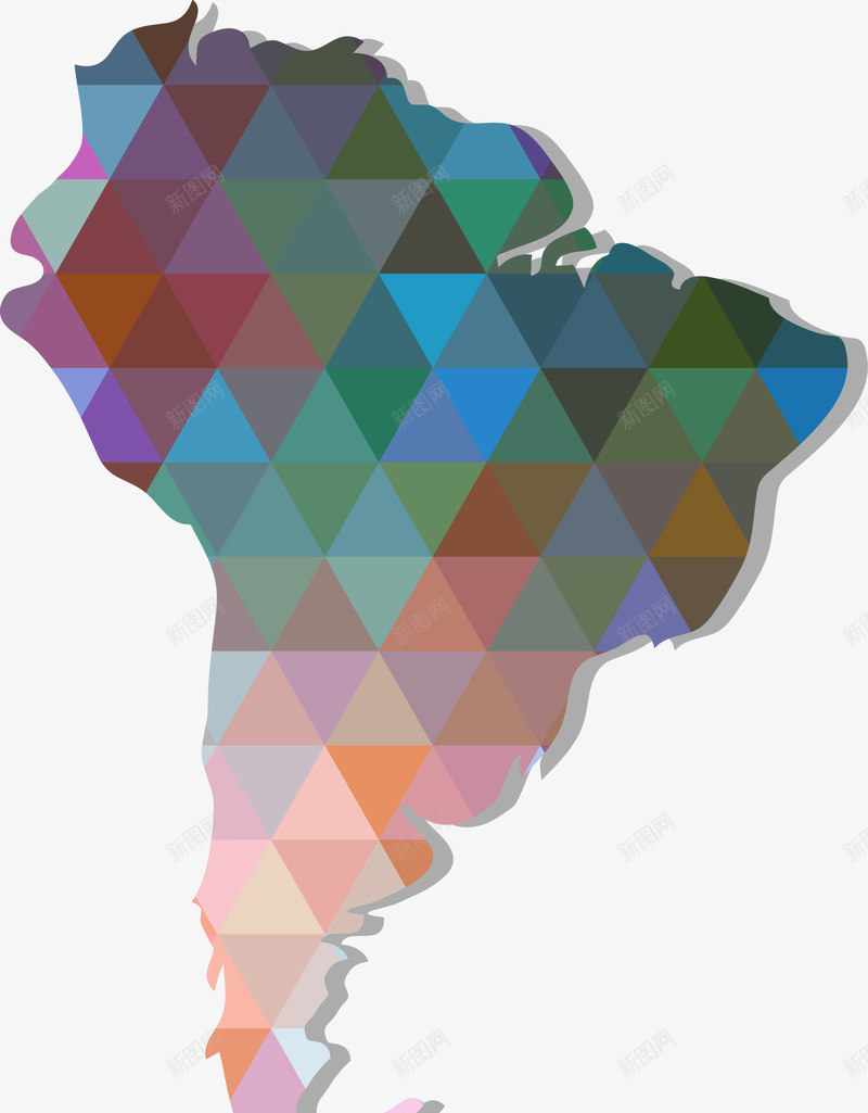 渐变格网风格南美洲地图矢量图eps免抠素材_新图网 https://ixintu.com 南美洲地图 地图 格网 科技 科技感地图 线条 矢量图