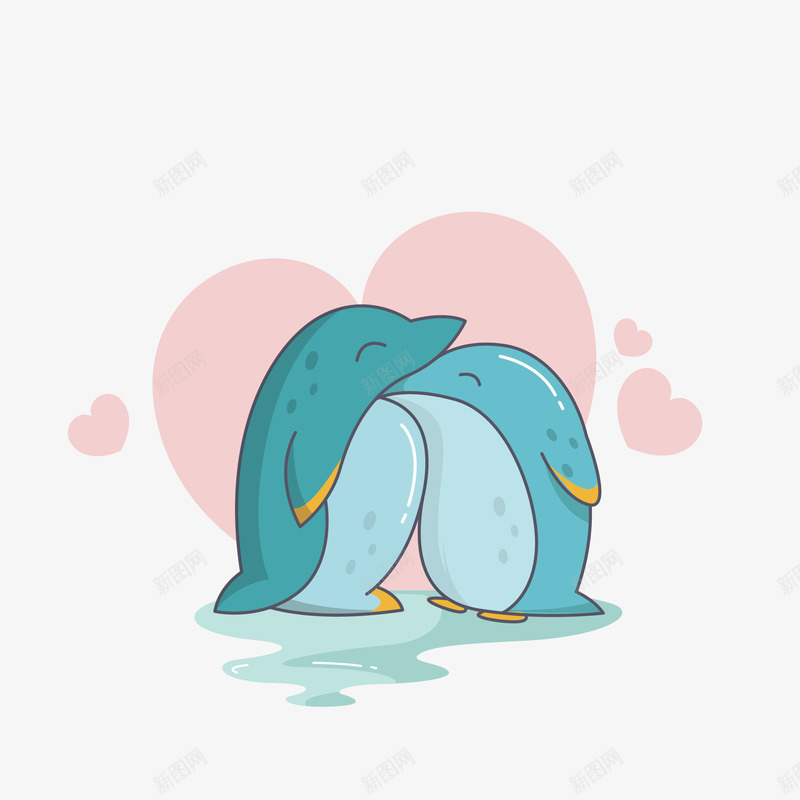 卡通蓝色动物海豚png免抠素材_新图网 https://ixintu.com 创意 动物设计 卡通 可爱 小清新 扁平化 海豚 爱心 生物 简约 蓝色