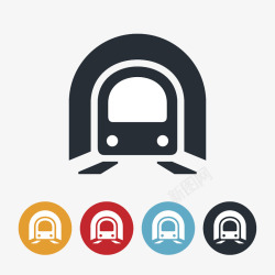 地铁线简单大气交通彩色地铁图标高清图片
