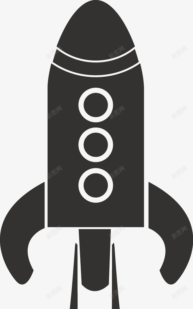 火箭矢量图图标ai_新图网 https://ixintu.com 火箭 黑色 矢量图
