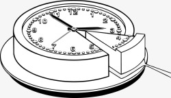 手绘时钟蛋糕素材