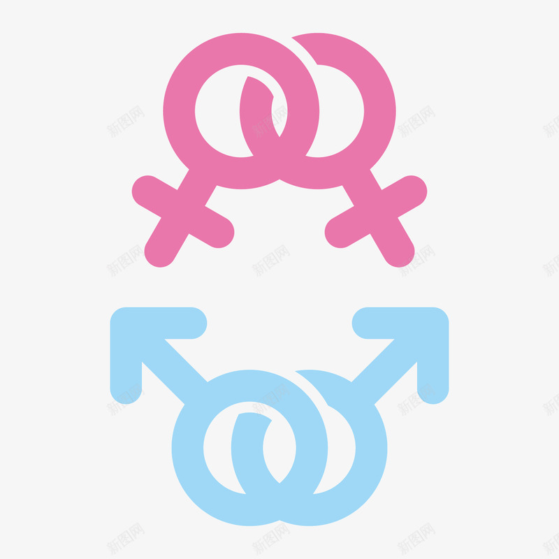 性别符号粉色女生蓝色男士图标png_新图网 https://ixintu.com 女生 性别 性别符号 男士 符号 粉色 蓝色