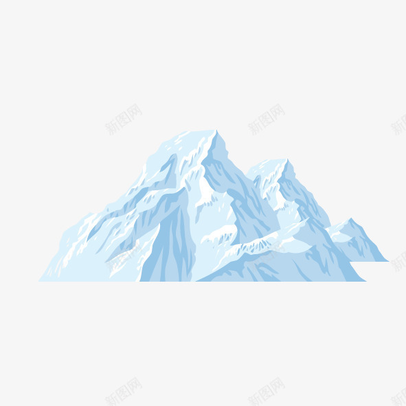 冰山png免抠素材_新图网 https://ixintu.com 冬天 冰山 模型 蓝色 雪花