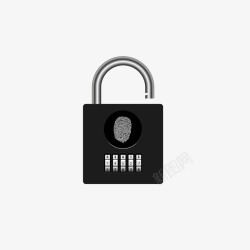 黑色门锁黑色密码指纹五金锁具矢量图高清图片