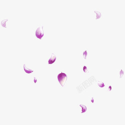 紫色插画树叶组合素材