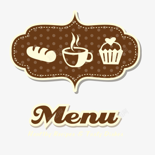 复古餐厅标签psd免抠素材_新图网 https://ixintu.com 叉子 标签 蛋糕 餐具 餐厅