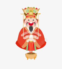 灶神形象设计开心的灶神高清图片