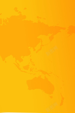 手绘橙黄色全球地图素材