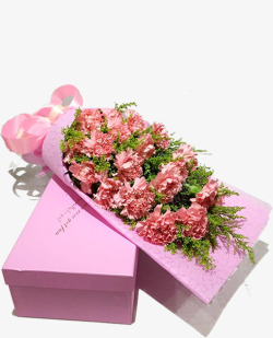 粉色唯美康乃馨花束素材