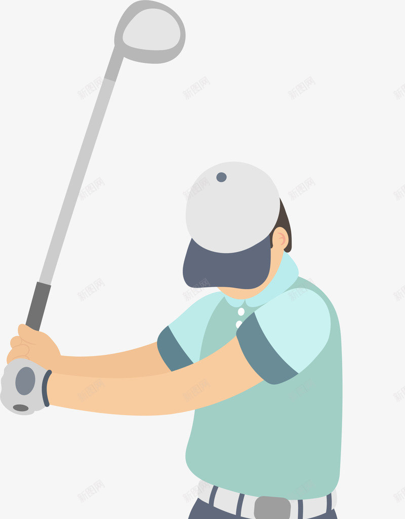 低头打高尔夫的男人png免抠素材_新图网 https://ixintu.com 低头打高尔夫 商务运动 手握球杆 打高尔夫的男人 灰色球杆 高端运动