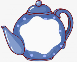 蓝色茶壶素材