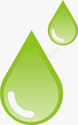 绿色闪耀自然水滴素材