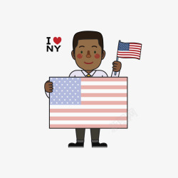 美国的黑人拿美国国旗的男士高清图片