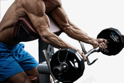 健身房广告正在举杠铃的肌肉男高清图片