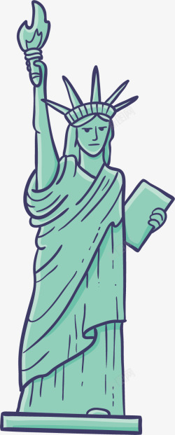 名声古迹美国自由女神像矢量图高清图片
