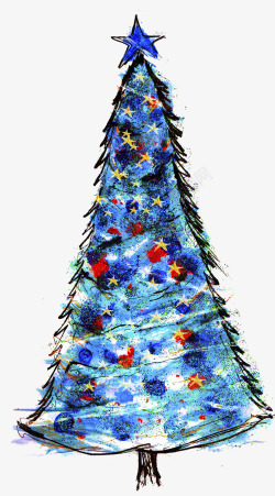 发光铃铛缤纷圣诞树高清图片