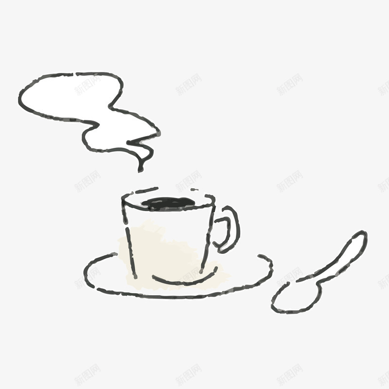 简笔画咖啡矢量图图标ai_新图网 https://ixintu.com PNG图 PNG图下载 创意卡通 卡通插图 咖啡 插图 简笔画 矢量图