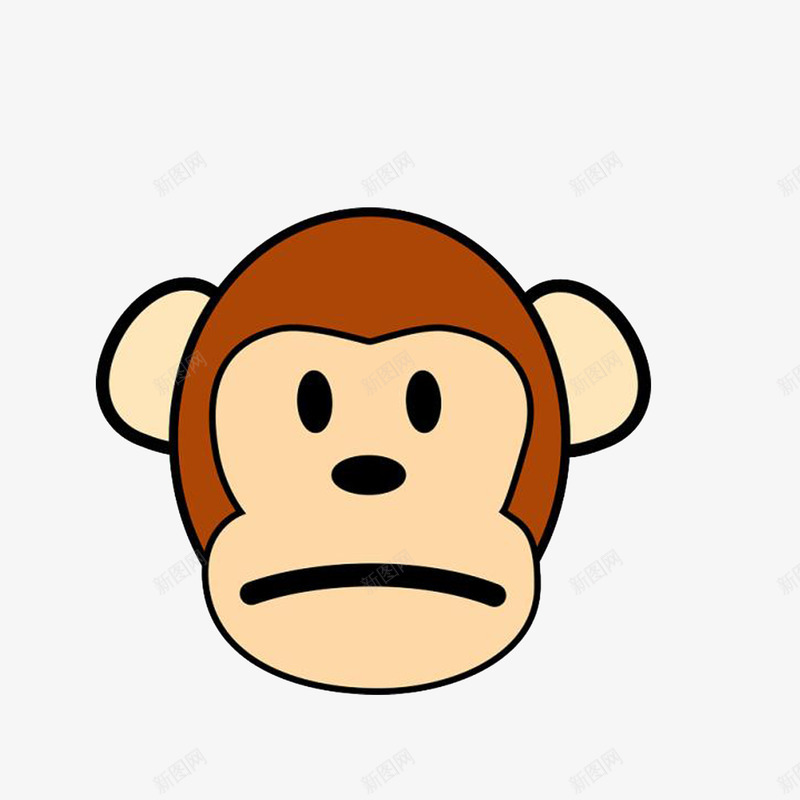 不高兴的猴子png免抠素材_新图网 https://ixintu.com 不开心表情 不高兴卡通 不高兴的猴子 难过