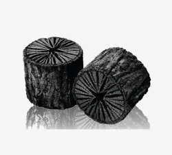 黑炭黑灰色圆柱木料黑炭高清图片
