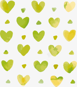 黄绿色爱心花纹矢量图素材