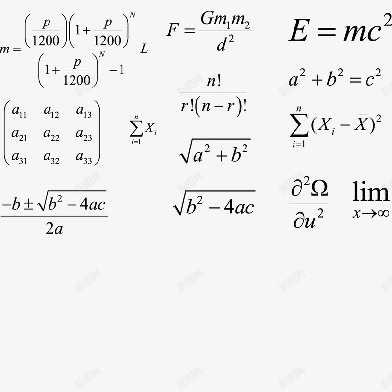 物理数学公式黑色线条矢量图图标ai_新图网 https://ixintu.com 公式笔记 大学数学 数学公式 数理化 物理 物理元素 物理公式 物理科学 矢量图 高中