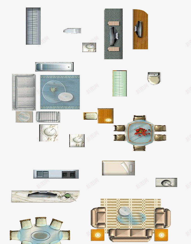 家具装修psd免抠素材_新图网 https://ixintu.com 免抠素材 地产 家具平面图 房间平面图 装修