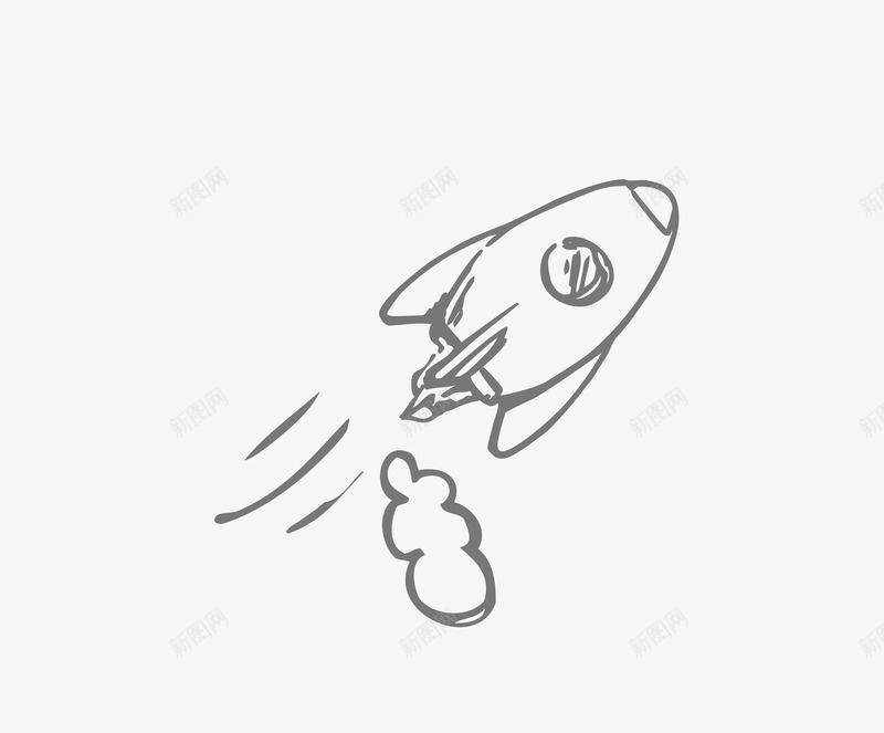 手绘的火箭图标png_新图网 https://ixintu.com PNG素材 手绘 火箭 黑色