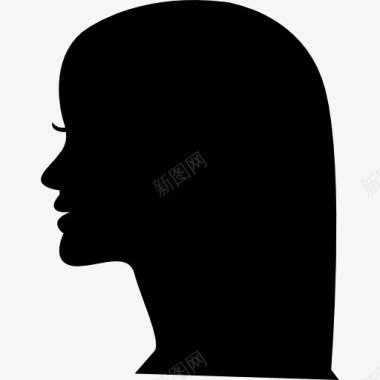 女人的头侧视图图标图标