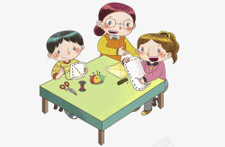 老师的桌子做手工孩子高清图片