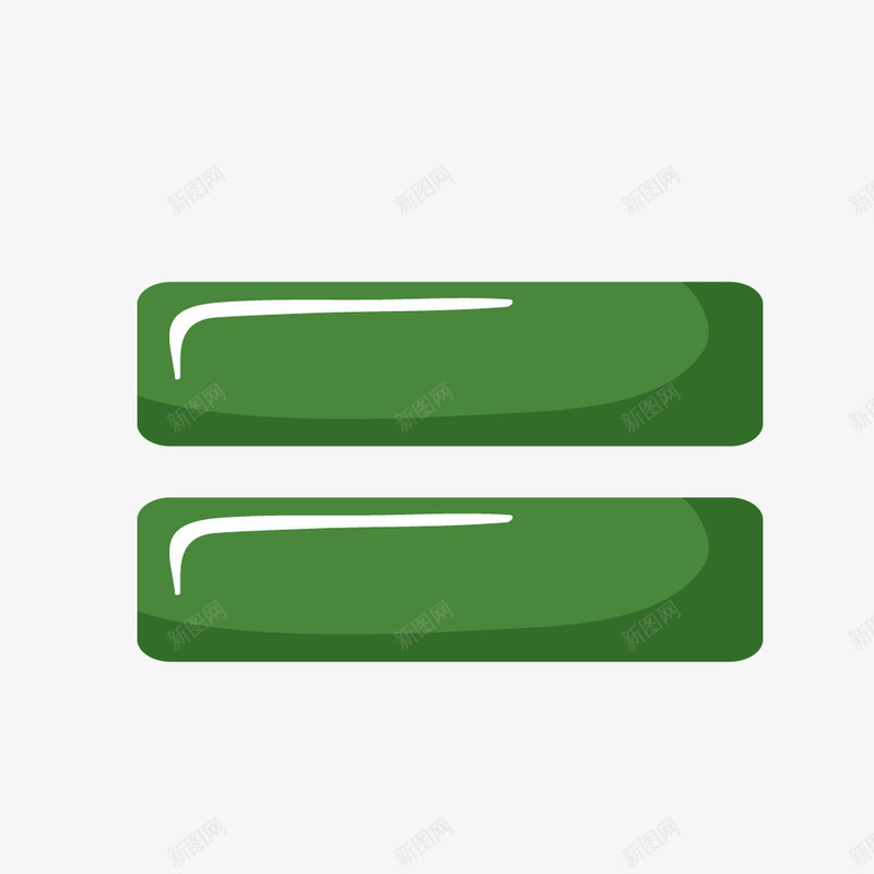 绿色的卡通等于号图标png_新图网 https://ixintu.com 卡通符号 符号 符号装饰 等于号 绿色符号 键盘符号