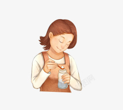 奶粉囤货节喂奶粉的母亲手绘插图高清图片