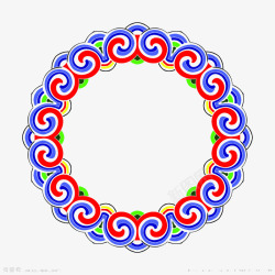 藏青瓦藏式彩色圆环高清图片