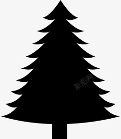 黑色松树松树剪影图标高清图片