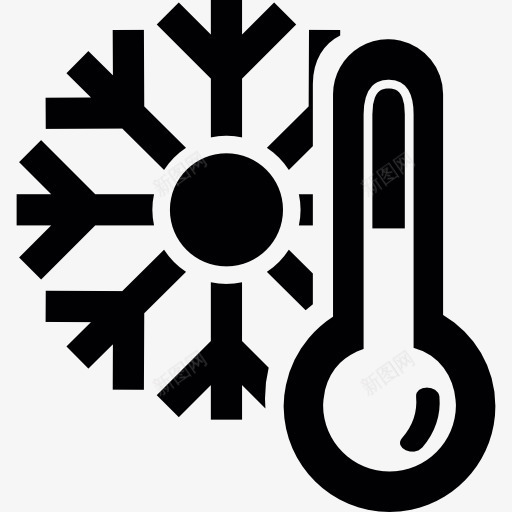 水银温度计和雪花图标png_新图网 https://ixintu.com 冬天 冬季 天气 寒冷 水银 温度计 雪