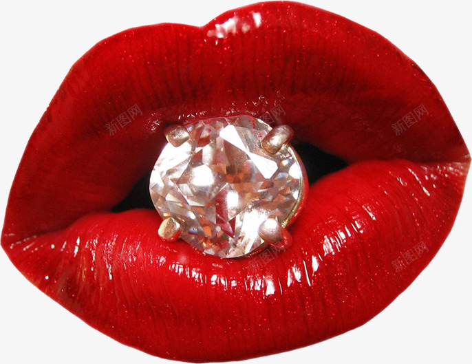 红色嘴唇钻石png免抠素材_新图网 https://ixintu.com 嘴唇 素材 红色 钻石