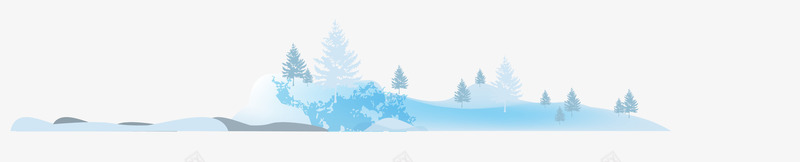 雪山雪景png免抠素材_新图网 https://ixintu.com 冬天 树木 湖 蓝色调 雪地 雪山 雪景
