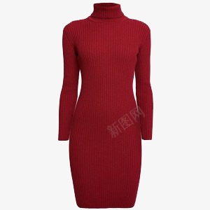红色针织衫png免抠素材_新图网 https://ixintu.com 修身 红色 连衣裙 针织