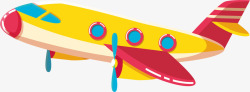科技飞机水彩黄色飞机矢量图高清图片