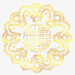 中国风传统烫金图案图素材