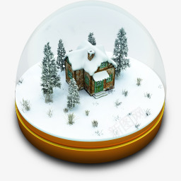 玻璃球内圣诞雪屋图标png_新图网 https://ixintu.com png 图标 圣诞 玻璃球